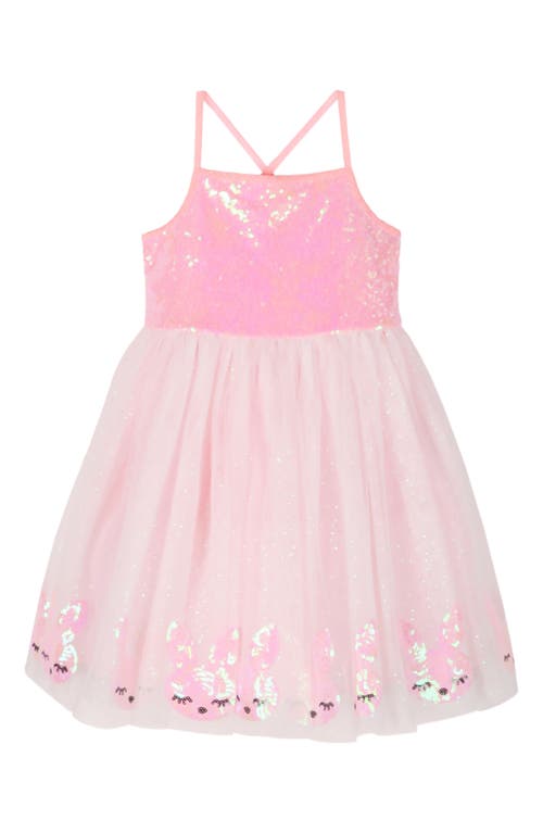 Zunie Kids' Sequin Mikado Party Dress Neon Pink at Nordstrom,