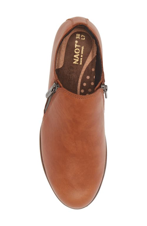 Naot Autan Zip Loafer In Brown Peanut Leather