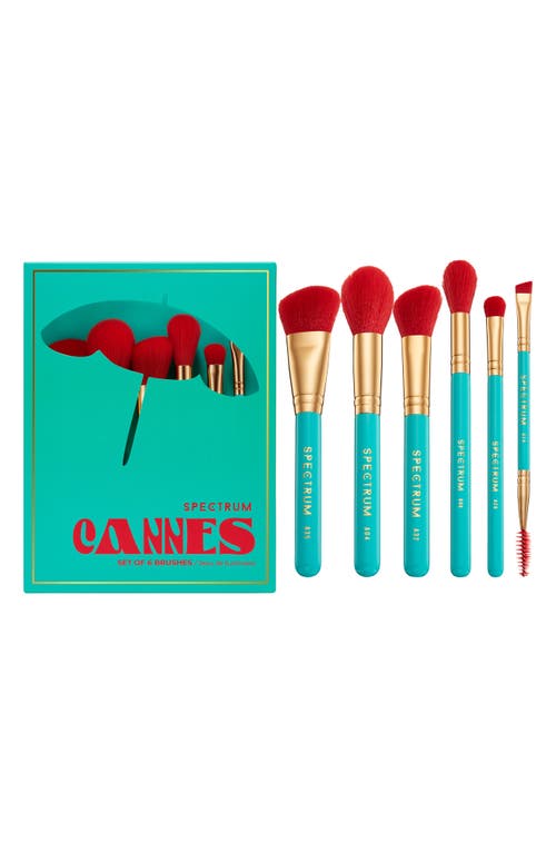 SPECTRUM Cannes Travel Book 6-Piece Makeup Brush Set $56 Value in Green/Red