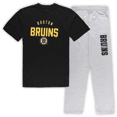 PROFILE Men's Boston Bruins Black/Heather Gray Big & Tall T-Shirt & Pants Lounge Set