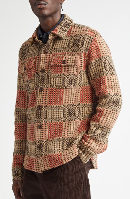 DOUBLE RL DOUBLE RL MATLOCK GEO PATTERN KNIT WOOL BUTTON-UP SHIRT JACKET