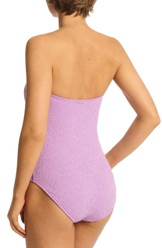 Shop Sea Level Interlace Seamless Bandeau One-piece Swimsuit In Lavender
