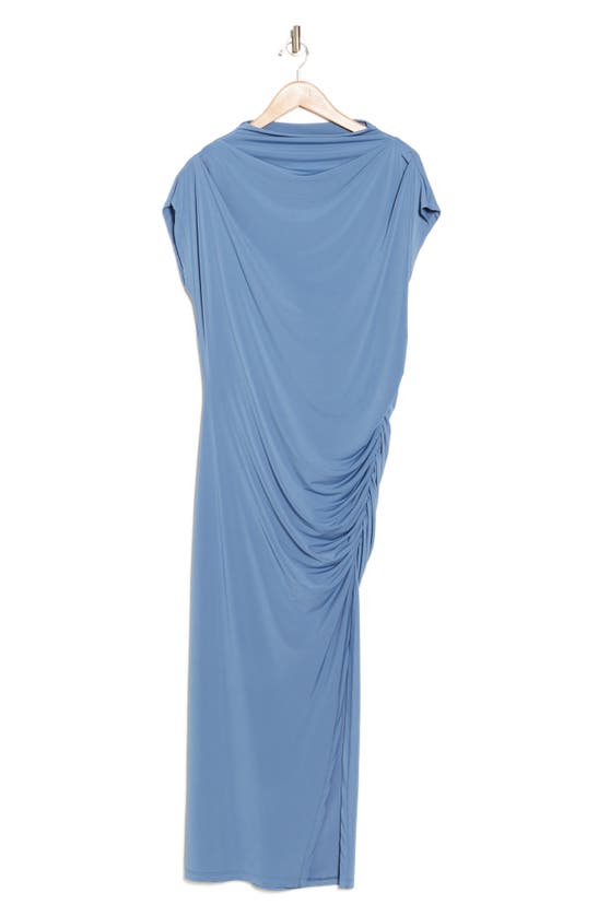 Renee C Ruched Jersey Dress In Blue