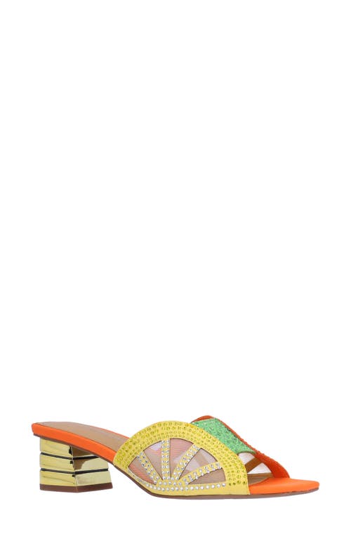 J. Reneé Lemon Block Heel Sandal In Lime/yellow/orange