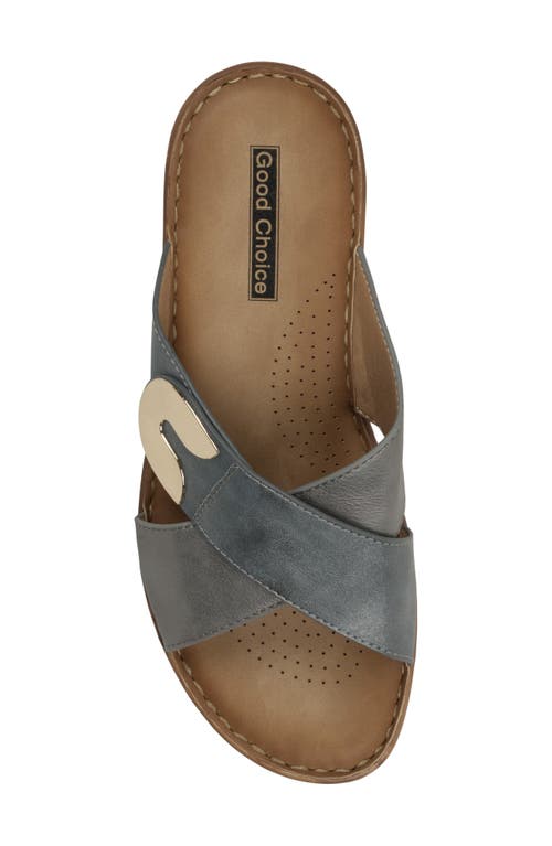 Good Choice New York Demi Platform Wedge Slide Sandal In Blue