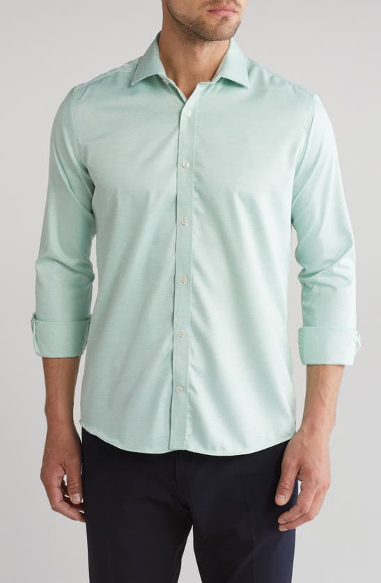 Shop Tom Baine Slim Fit Performance Stretch Button-up Shirt In Green