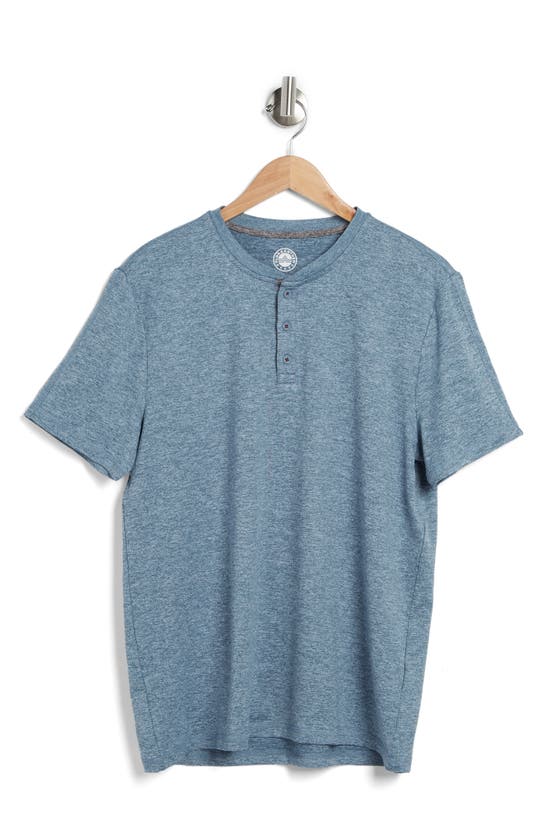 Flag And Anthem Marled Short Sleeve Performance Henley In Light Blue