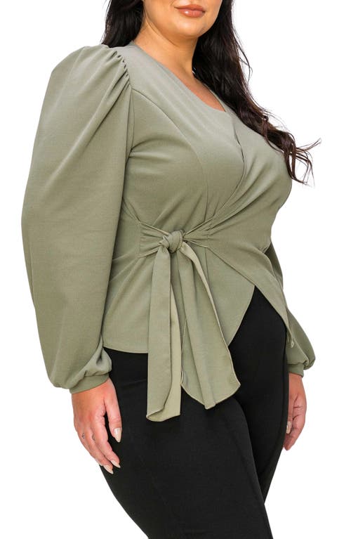 Shop L I V D Yelena Wrap Top In Sage