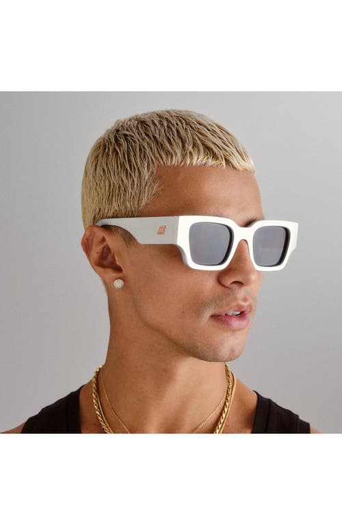 Le Specs Atlantis 50mm Rectangular Sunglasses In Matte Silver