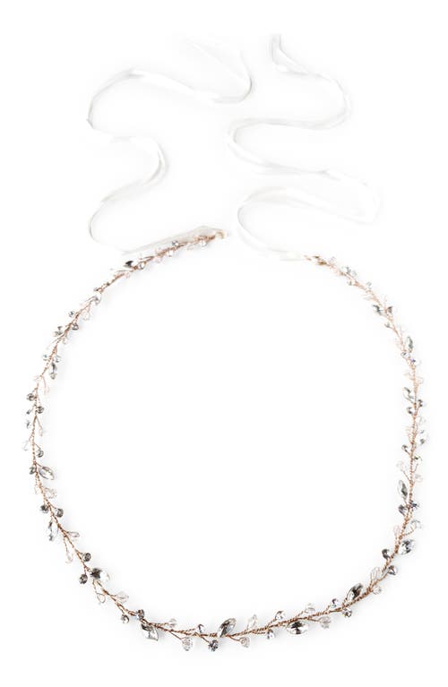 Brides & Hairpins Lucina Crystal Halo & Sash in Rose Gold