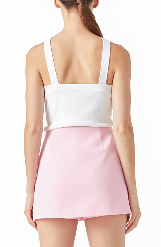 Endless Rose Flower Knit Tank In Off White