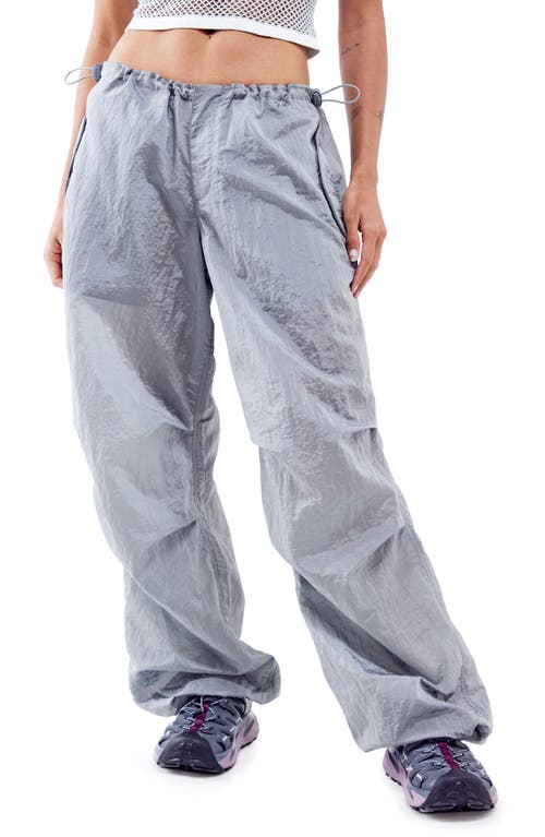 iets frans Shiny Baggy Parachute Pants in Silver