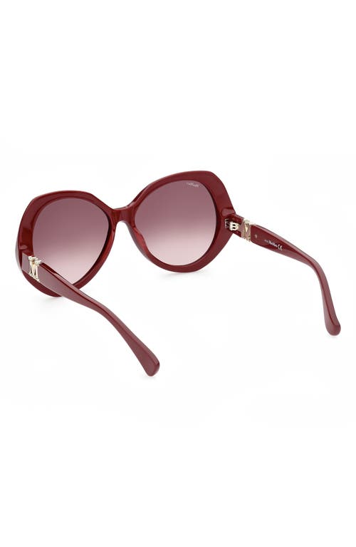 Shop Max Mara 59mm Gradient Geometric Sunglasses In Shiny Red/gradient Brown