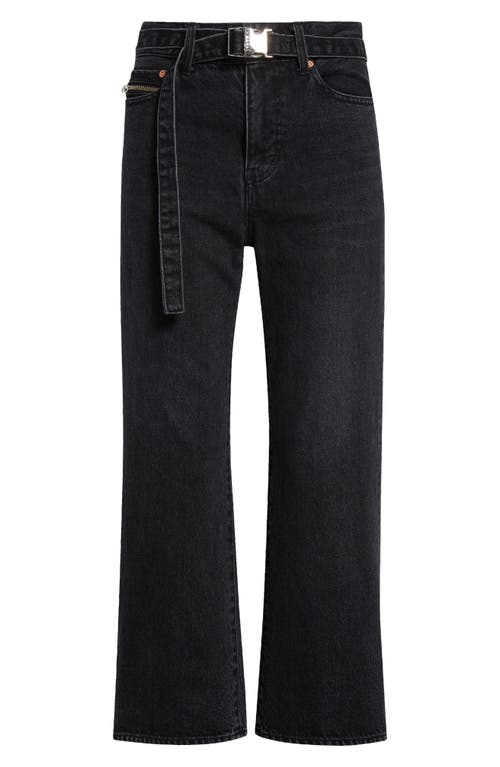SACAI SACAI BELTED CROP BOOTCUT JEANS