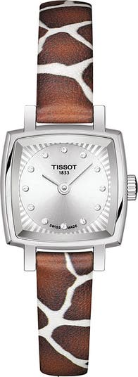 Tissot Lovely Wild Diamond Leather Strap Watch 20mm Nordstromrack