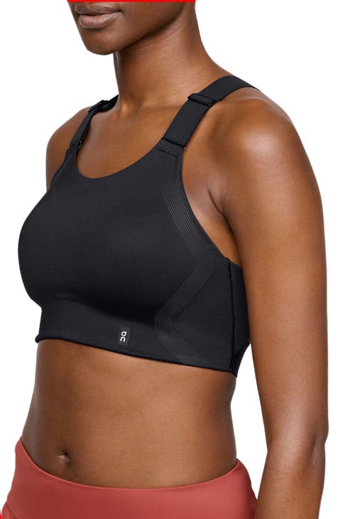 Non-underwired sports bra, medium support, black, Adidas Performance