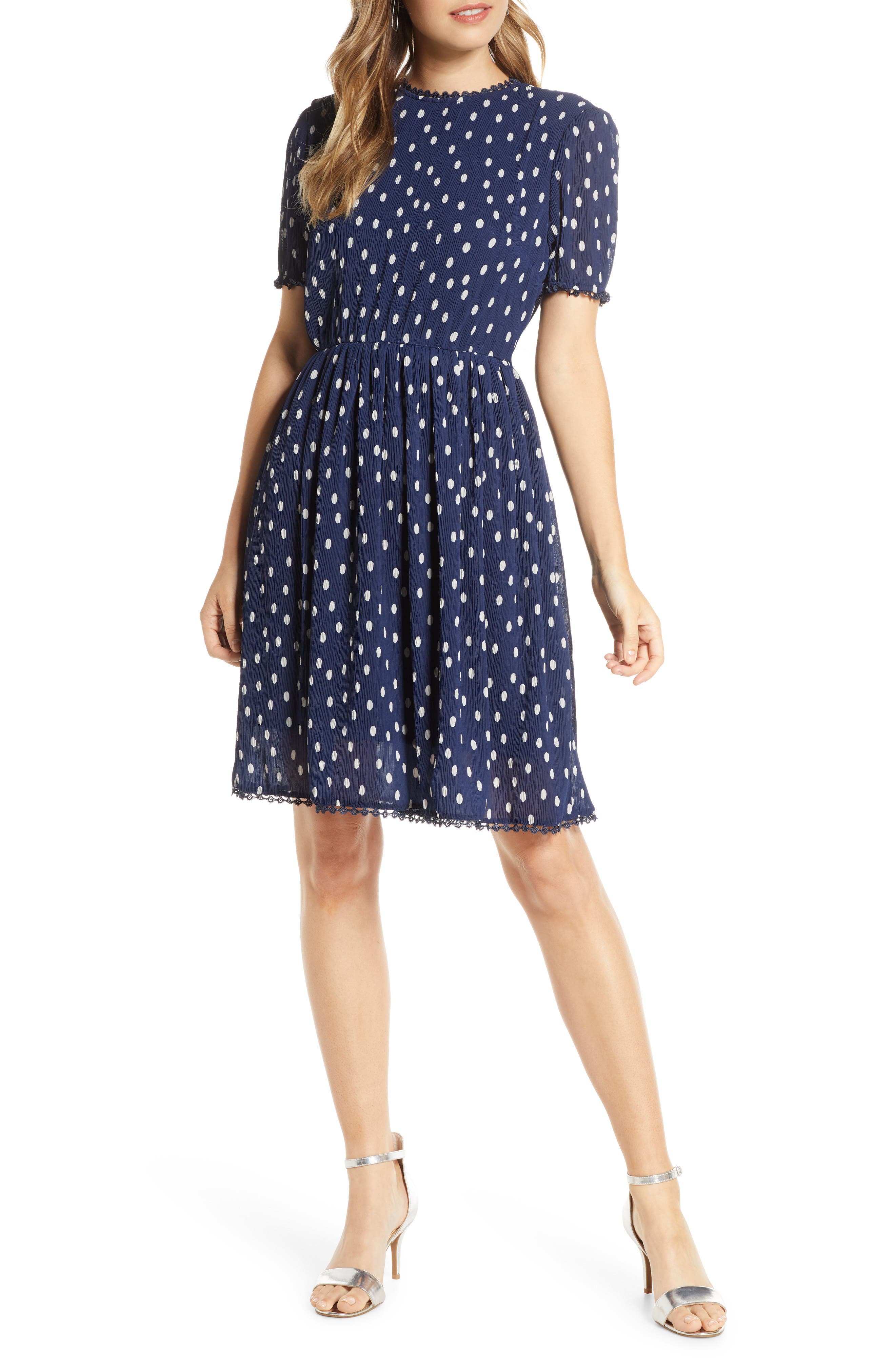 polka dot chiffon dress