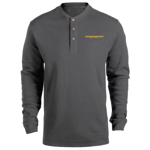 Men's Dunbrooke Charcoal Washington Football Team Logo Maverick Thermal Henley Long Sleeve T-Shirt