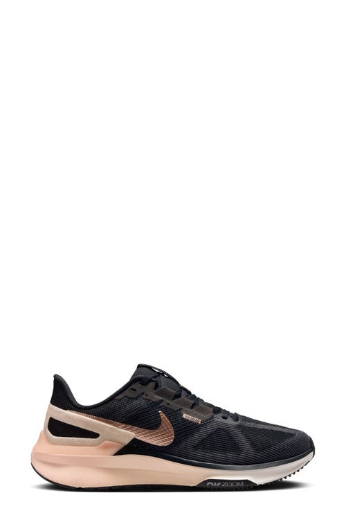 Shop Nike Air Zoom Structure 25 Road Running Shoe In Black/red Bronze