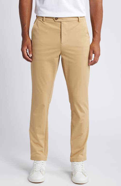 Shop Mizzen + Main Mizzen+main Upton Flat Front Chinos In Khaki Solid