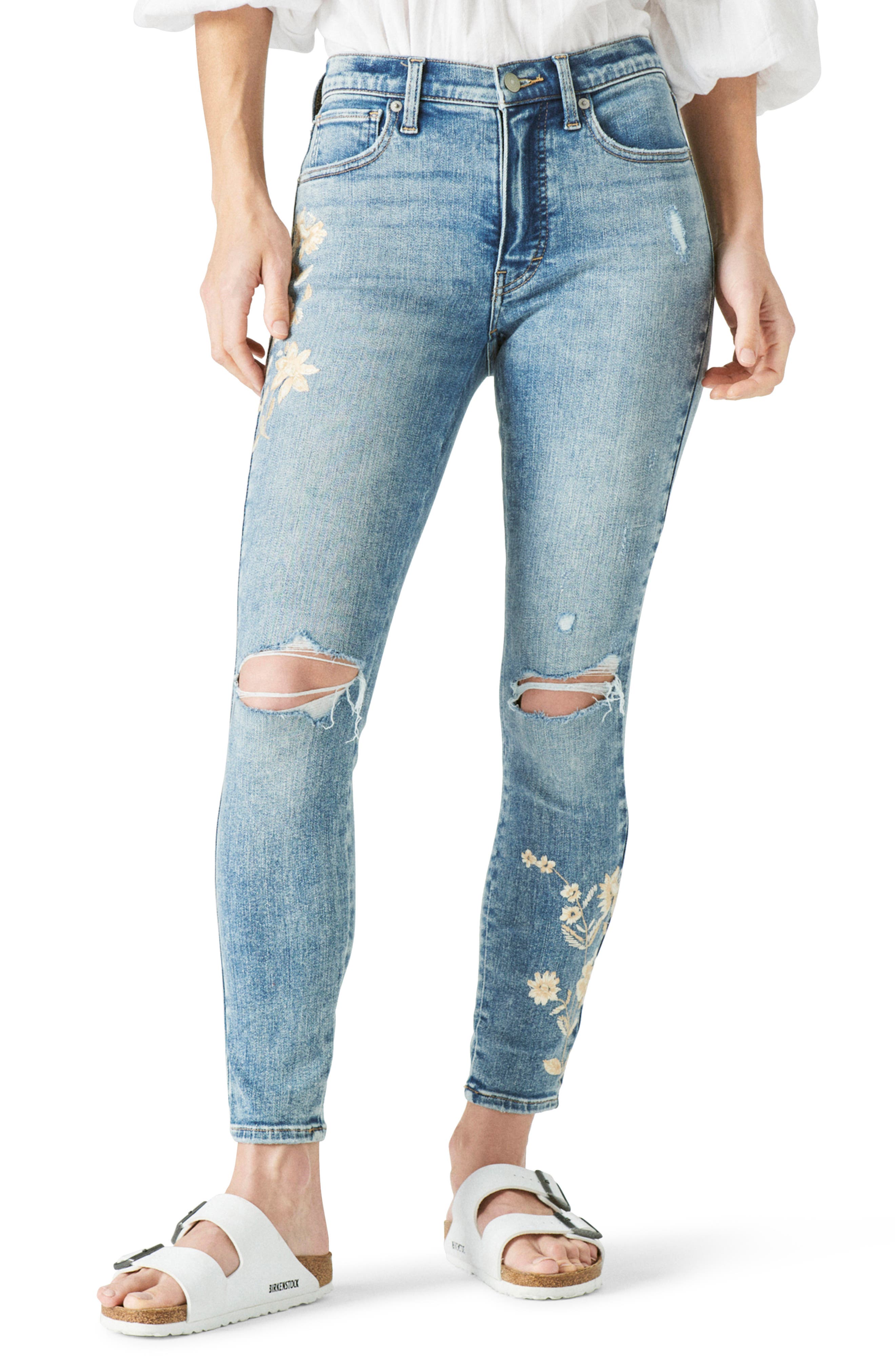 embroidered jeans | Nordstrom