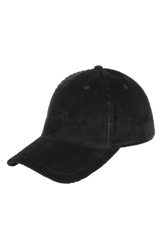 Shop Allsaints Wool Blend Corduroy Baseball Cap In Black / Matte Black