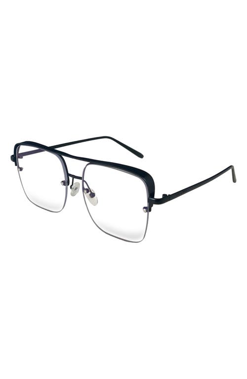 Fifth & Ninth Sunday 58mm Aviator Blue Light Blocking Glasses In Black/clear