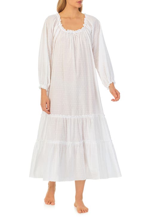 Eileen West, S, NEW,with tags filmy cotton nightgown, 3/4 sleeve