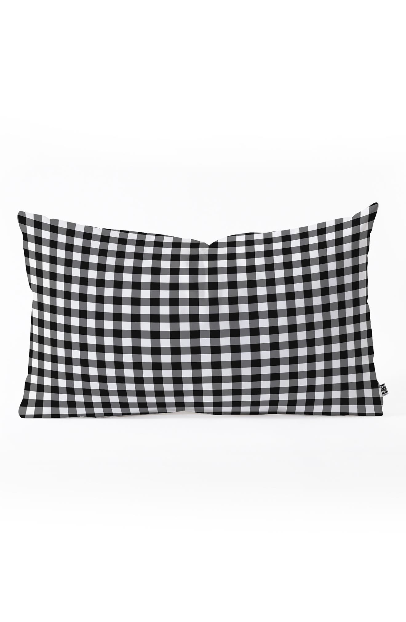 white oblong throw pillow