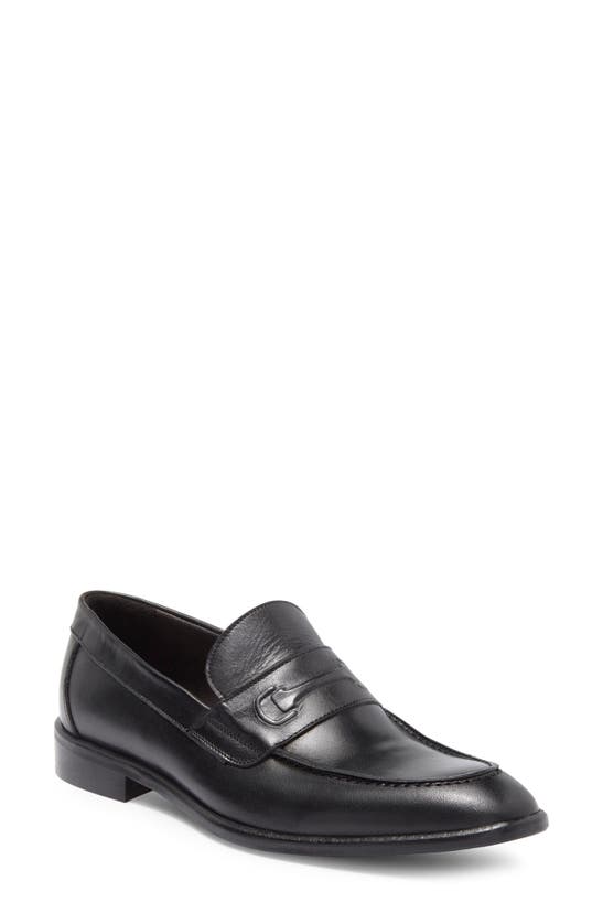 Shop Bruno Magli Seth Embossed Horsebit Loafer In Black