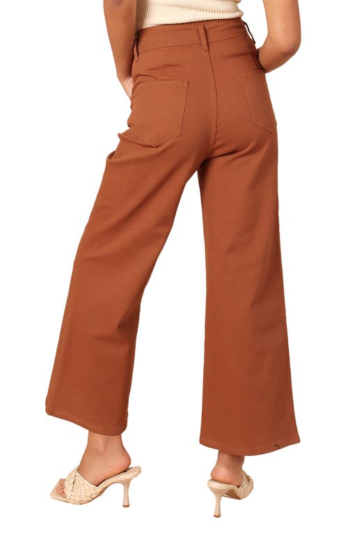 Petal And Pup Petal & Pup Georgette High Waist Bootcut Pants In Brown