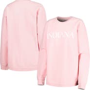 Women's Pressbox Pink Nebraska Huskers Comfy Cord Bar Print Pullover  Sweatshirt