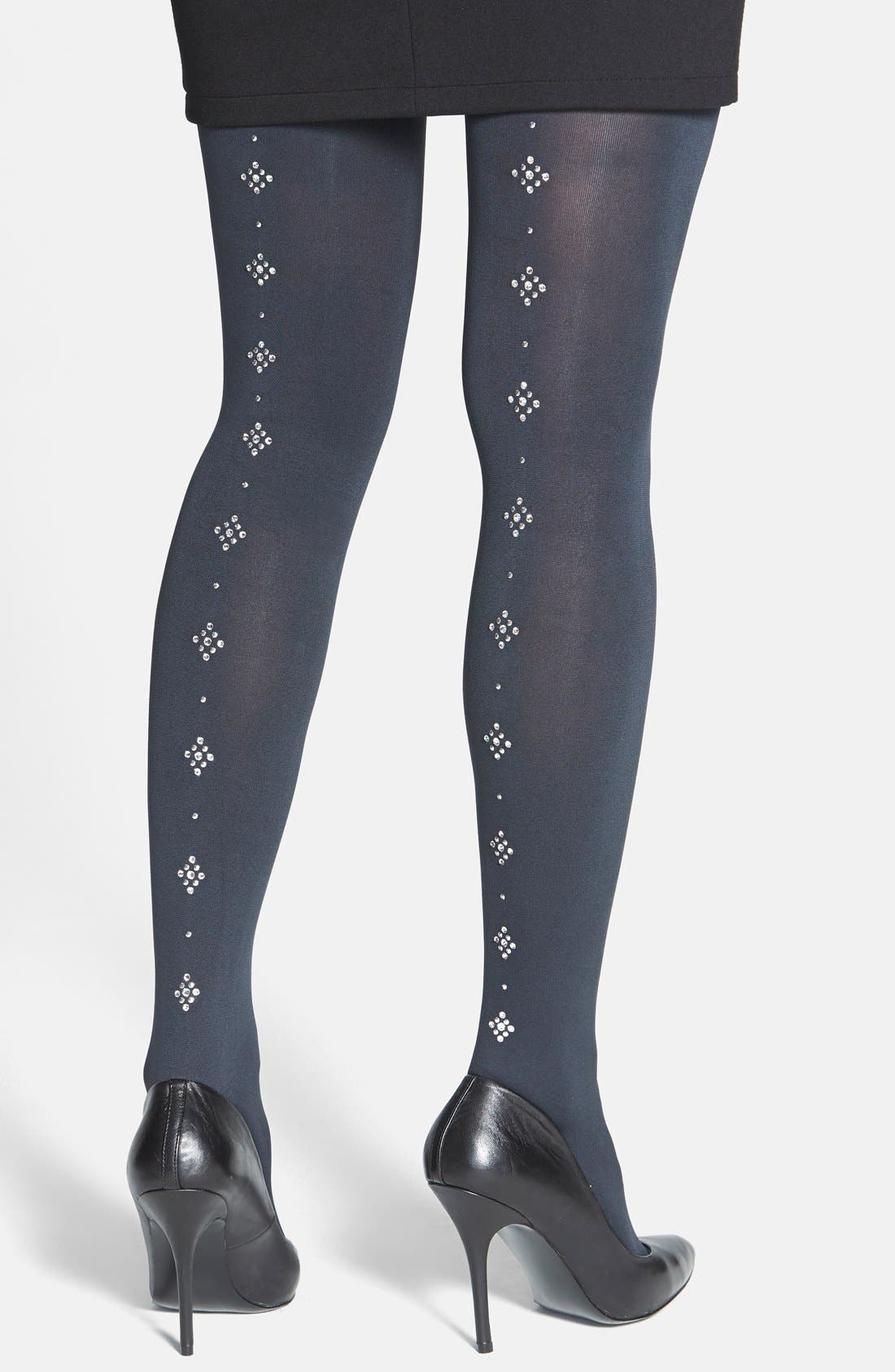 Pretty Polly Jewel Embellished Back Seam Tights Nordstrom