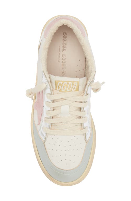 Shop Golden Goose Kids' Ball Star Low Top Sneaker In Grey/white/pink