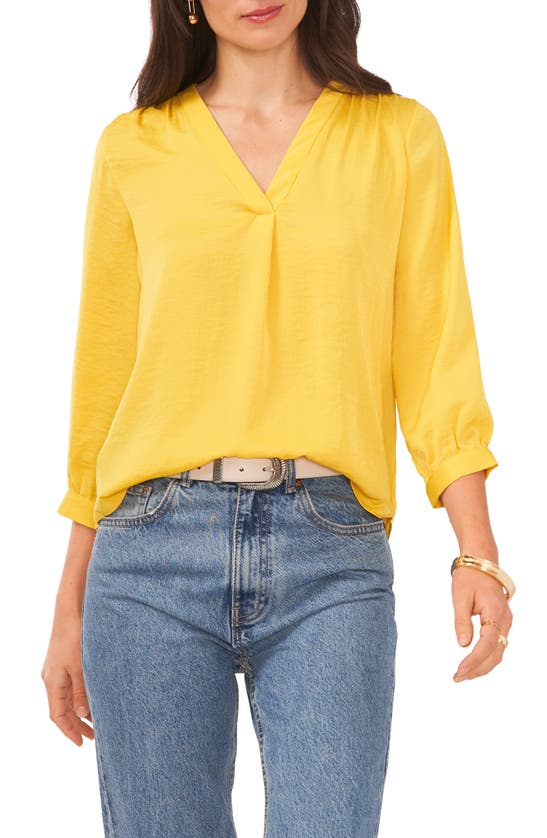 Vince Camuto Rumple Fabric Blouse In 780 Golden Spice