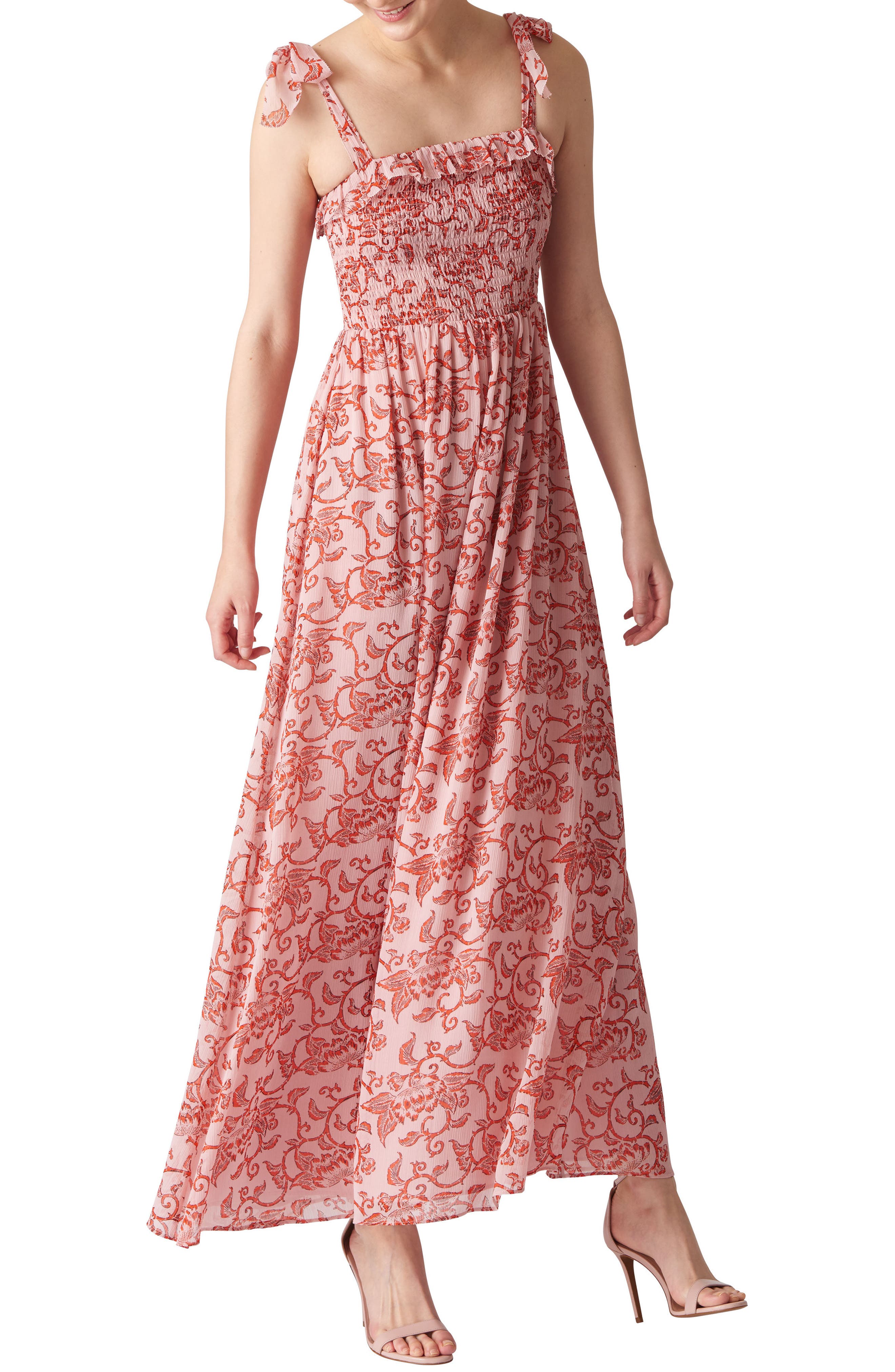 whistles red maxi dress