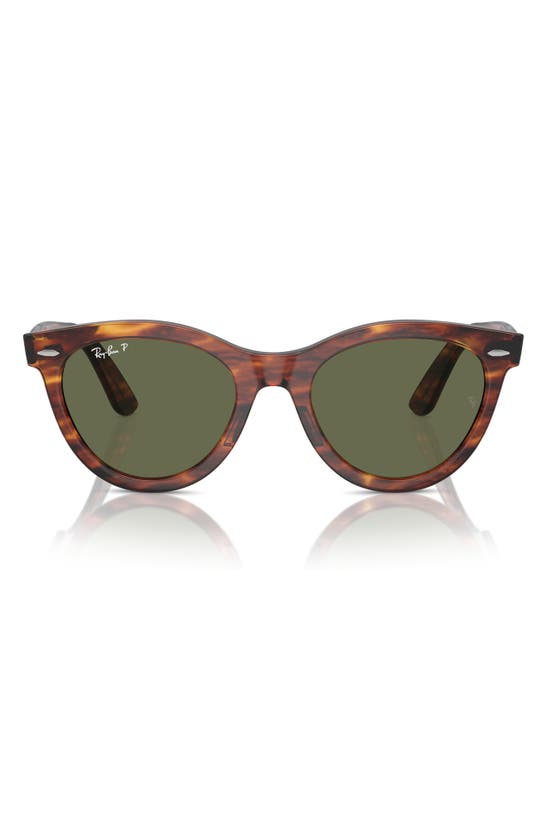 Ray Ban Wayfarer Way 51mm Polarized Oval Sunglasses In Striped Hava