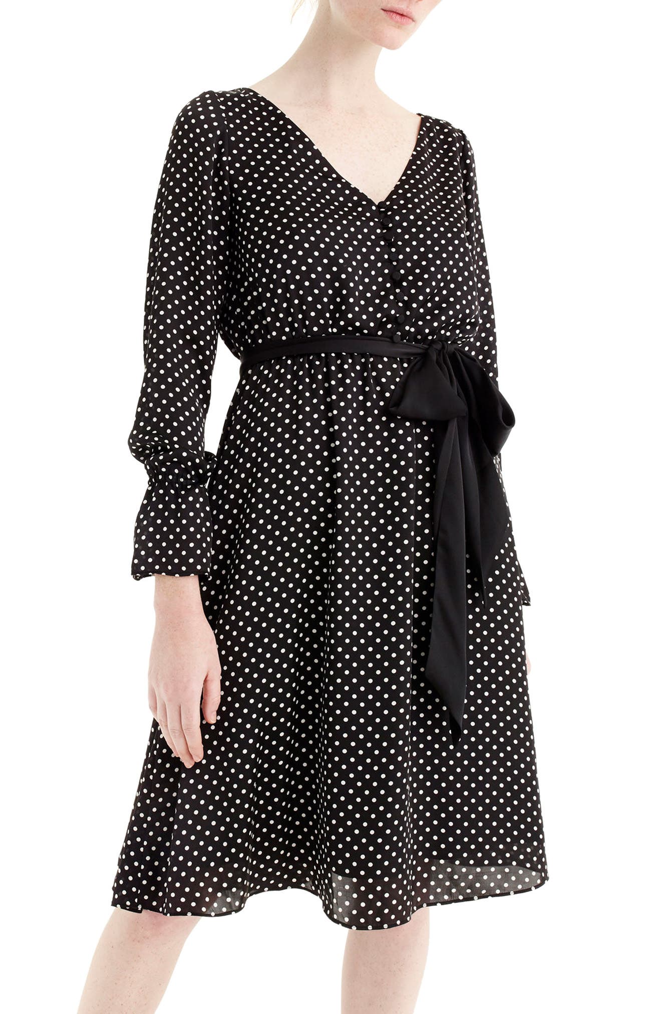 J.Crew Long Sleeve Polka Dot Dress Nordstrom