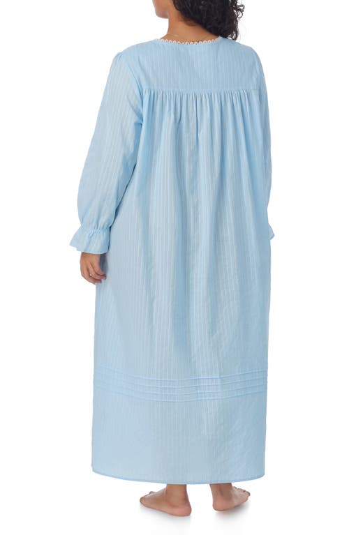 Eileen West Long Sleeve Cotton Ballet Nightgown In Blue
