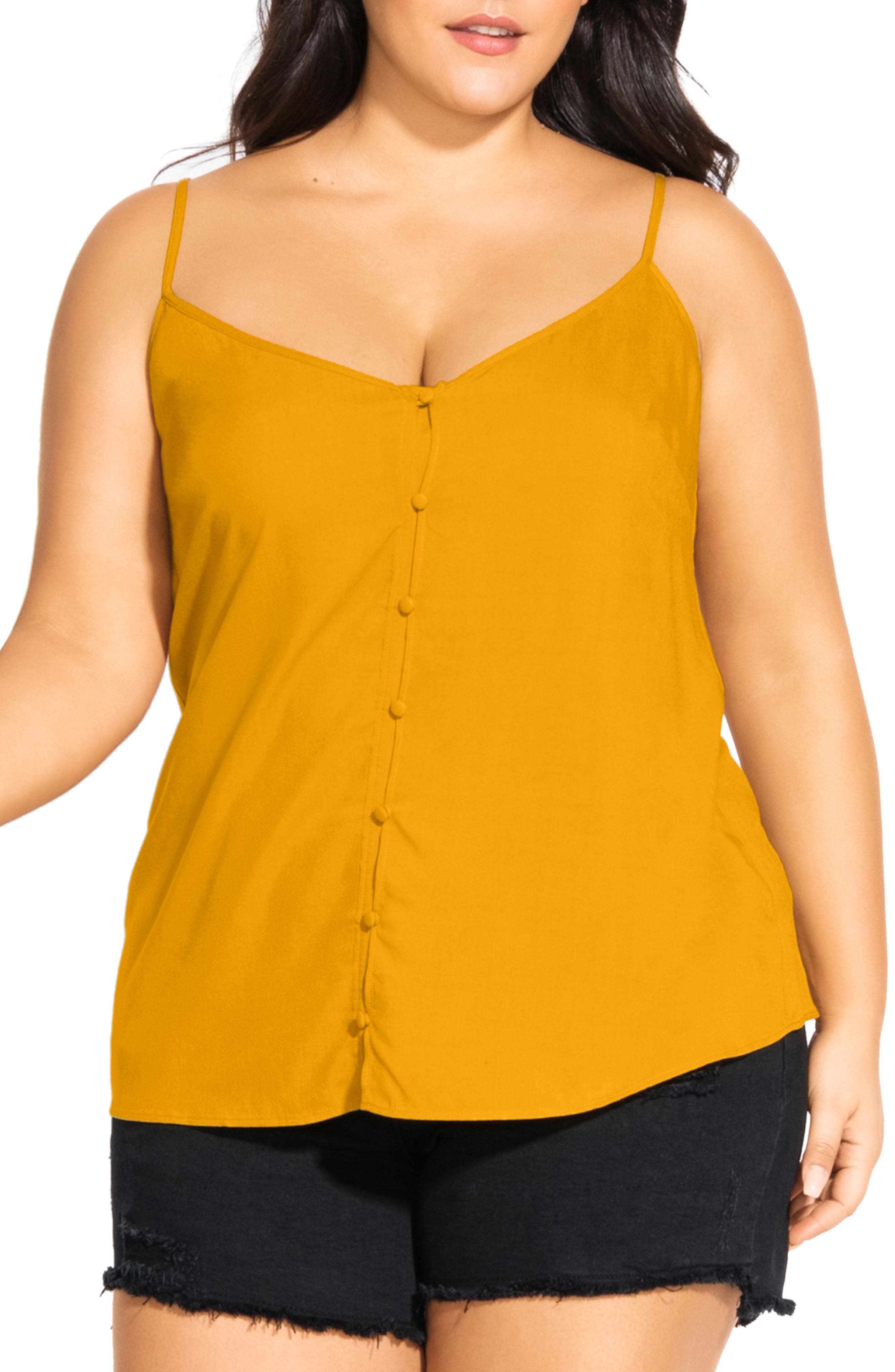 Plus Size City Chic Button Front Camisole Top
