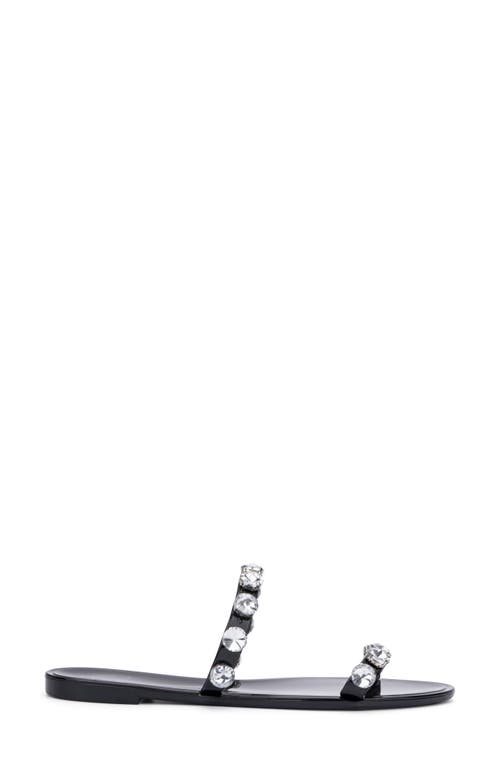 New York And Company Chava Rhinestone Jelly Sandal In Black