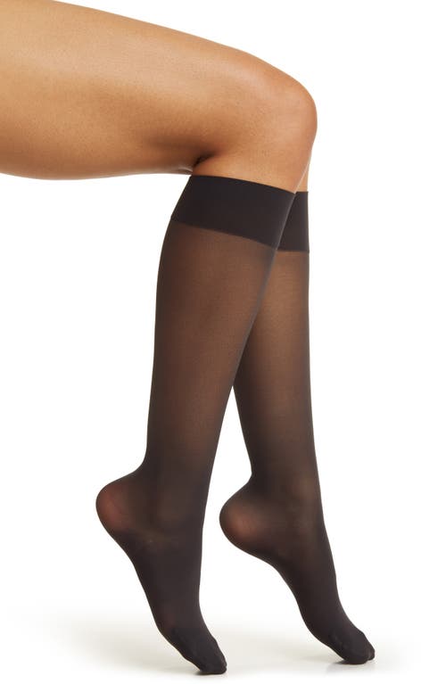 ITEM m6 Sheer Compression Knee High Socks in Almost Black