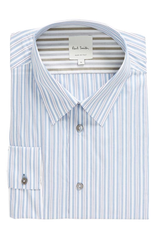 Paul Smith Regular Fit Stripe Dress Shirt Light Blue at Nordstrom,