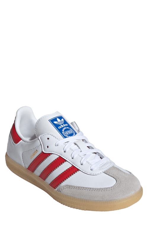 Adidas Originals Adidas Kids' Samba Sneaker In White/collegiate Red/gum