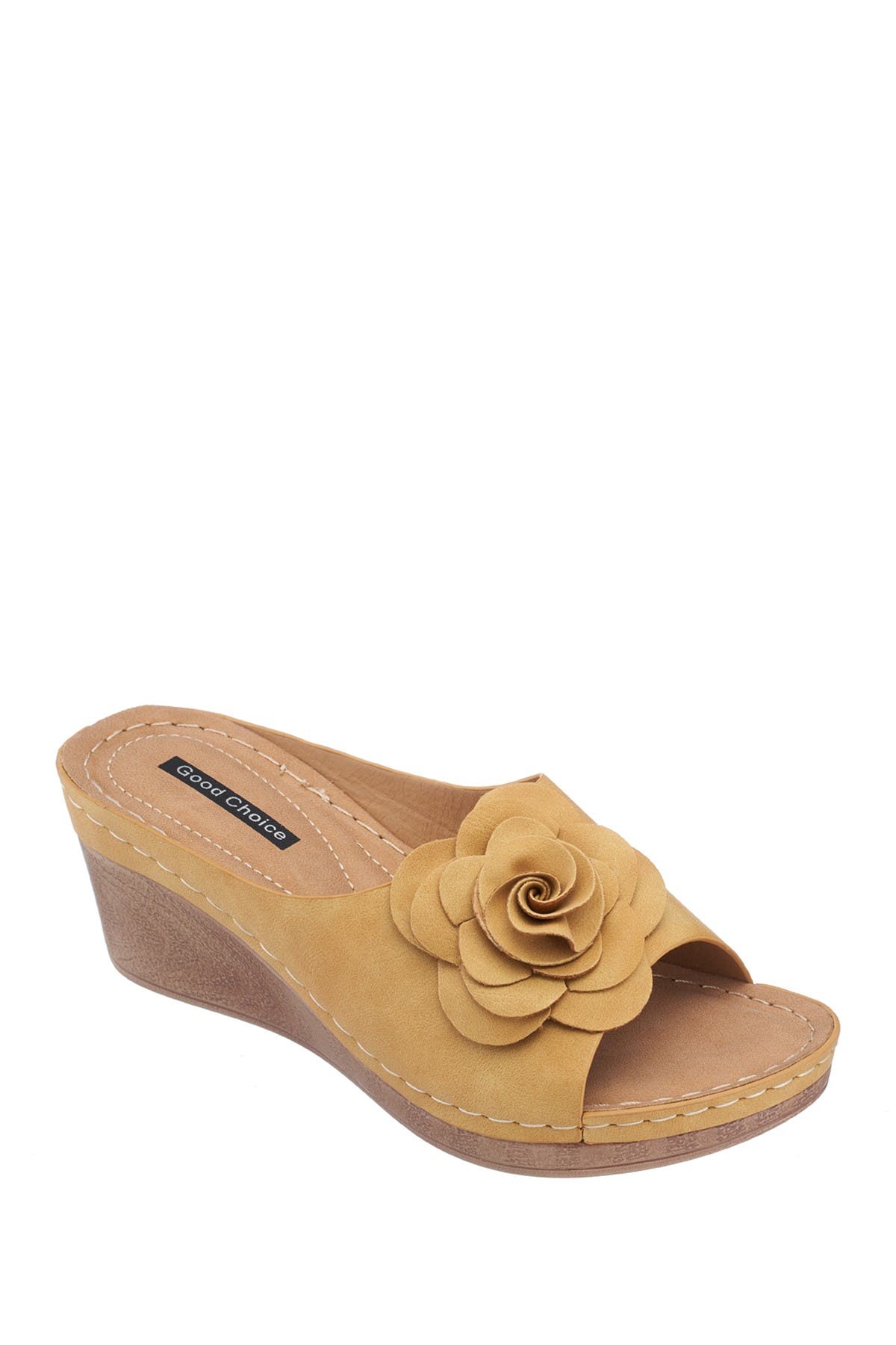 Good Choice New York Tokyo Floral Wedge Sandal In Yellow