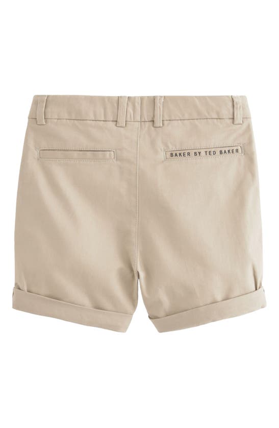 Shop Baker By Ted Baker Kids' Stretch Cotton Chino Shorts In Natural