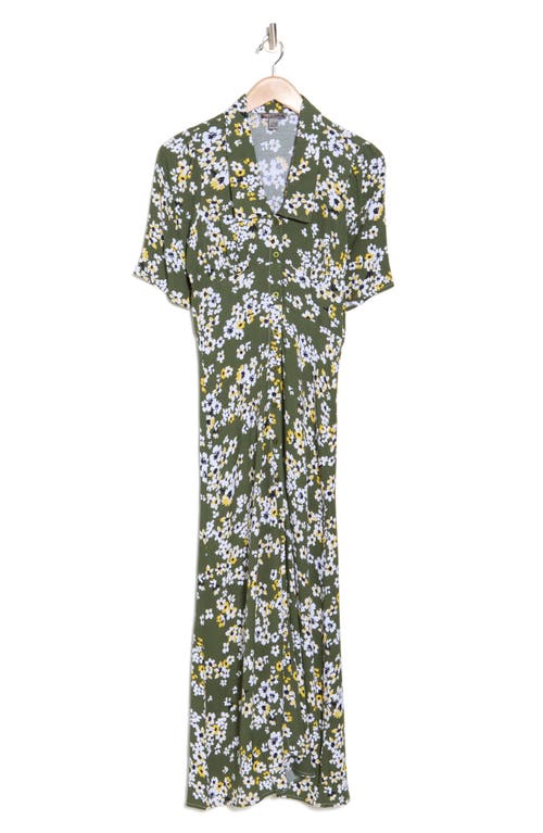 By Design Isla Crepe Midi Dress In Morning Flower Cypress