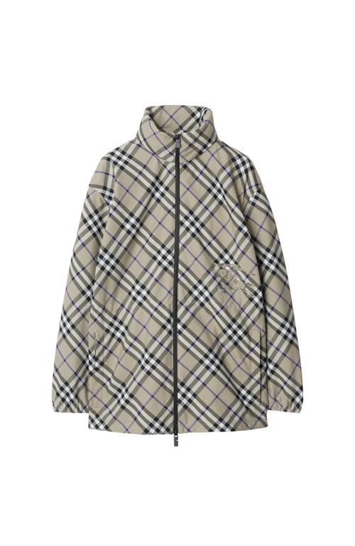 Shop Burberry Check Jacket In Lichen