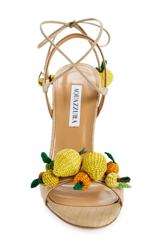 Shop Aquazzura Citrus Punch Ankle Strap Sandal In Natural/ Yellow