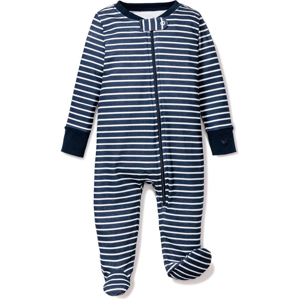 Petite Plume Navy Baby Romper Petite Plume Kids' Stripe Pima